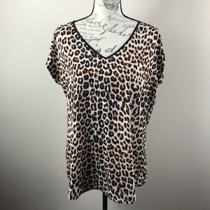 Express satin shirt leopard print
